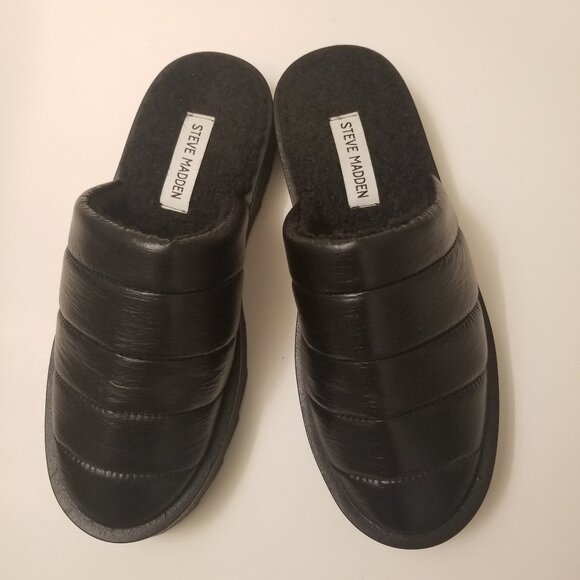 Steve Madden Chex Black Slippers    size 8 - Picture 1 of 4